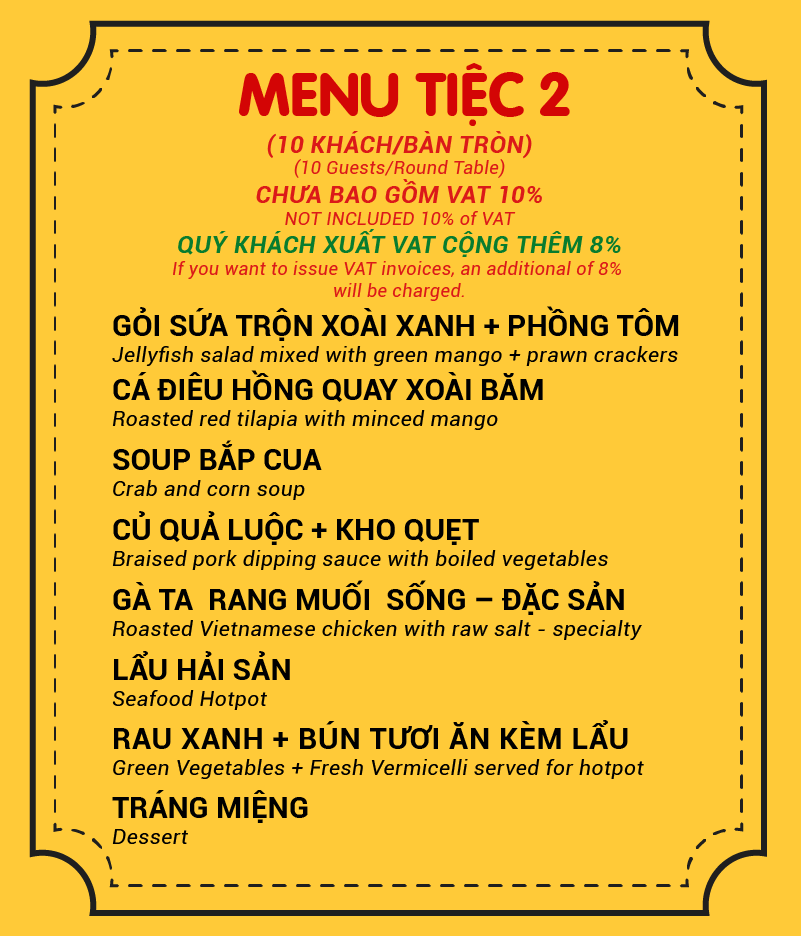 MENU TIỆC 2