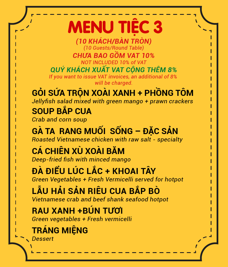 MENU TIỆC 3