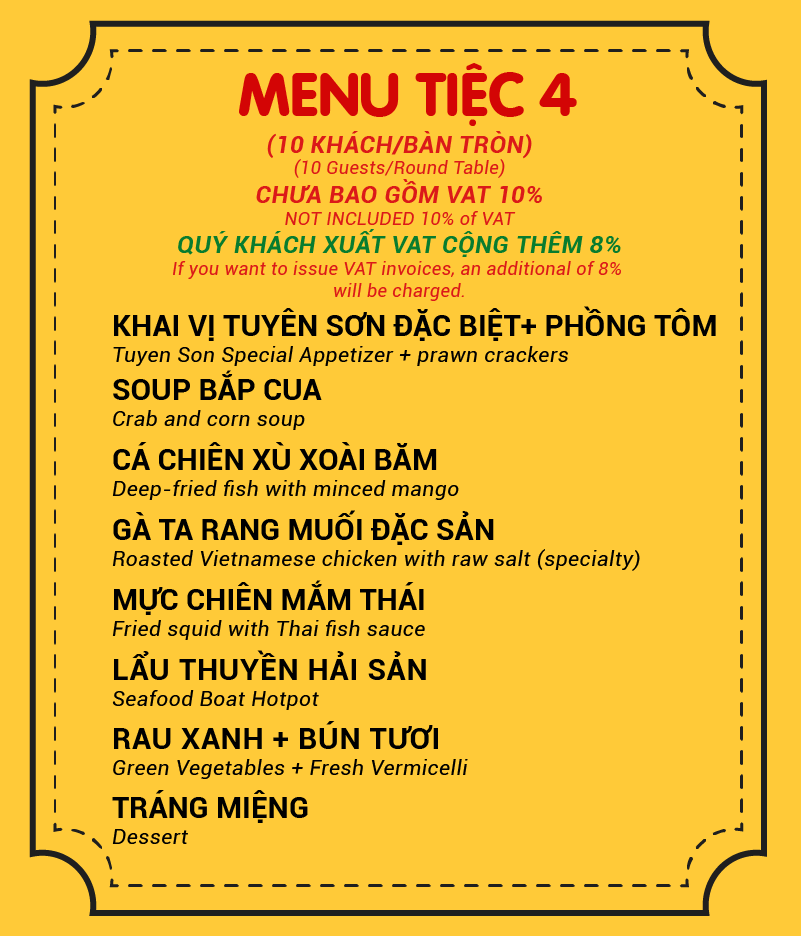 MENU TIỆC 4