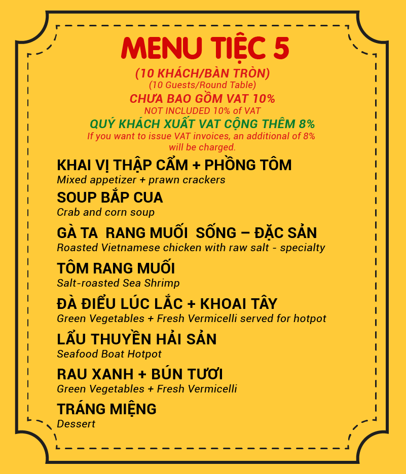 MENU TIỆC 5