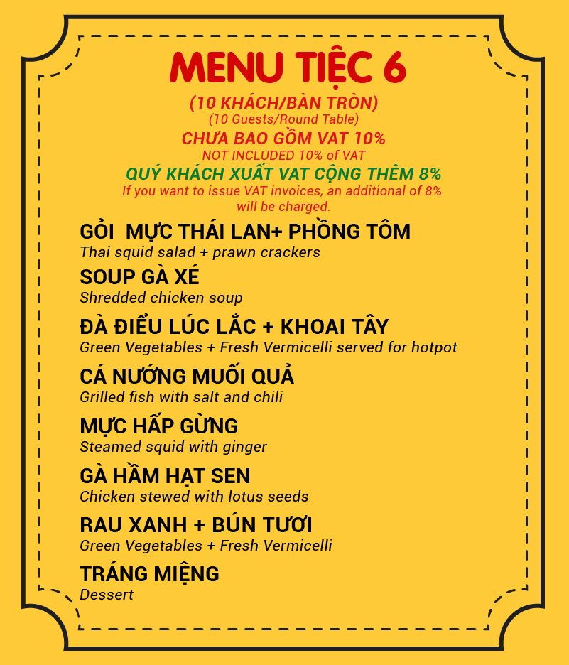 MENU TIỆC 6