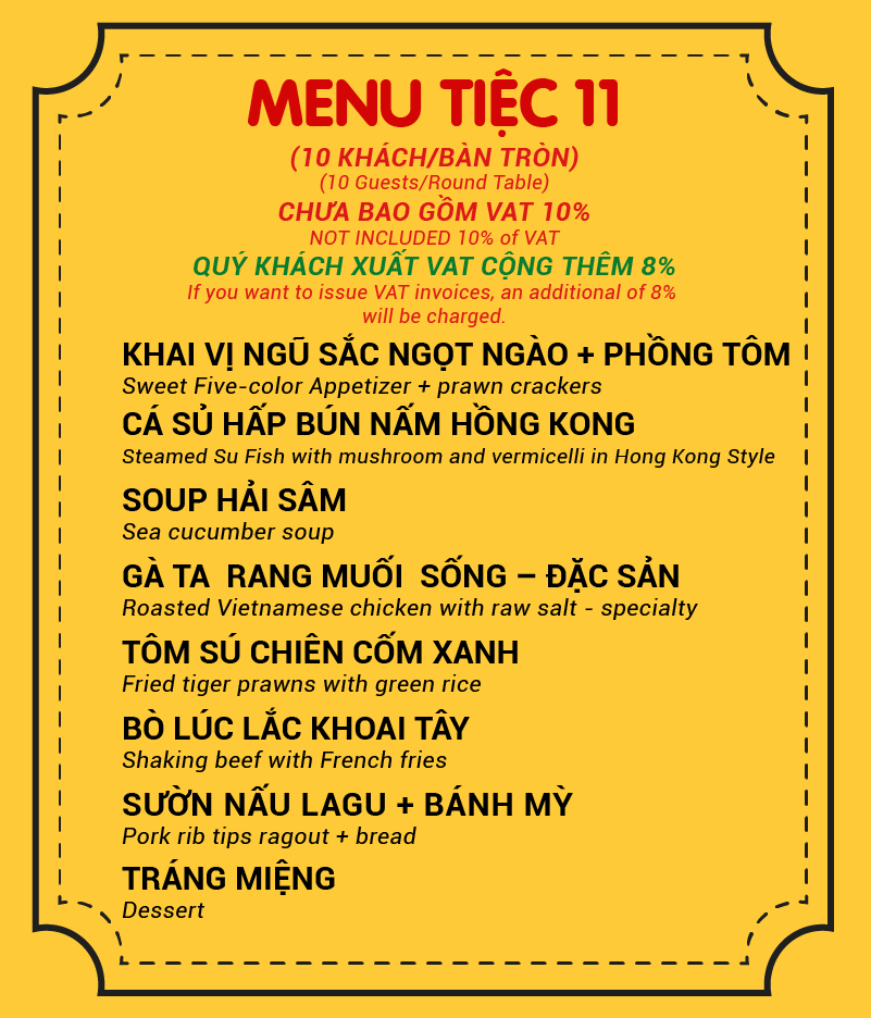 MENU TIỆC 11