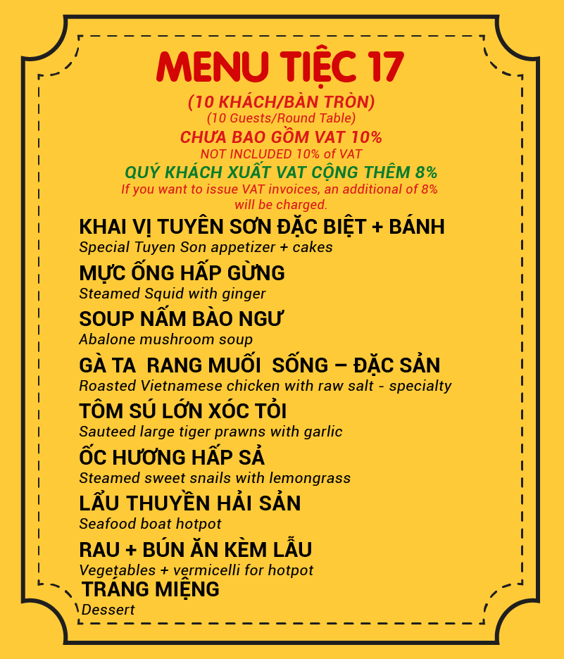 MENU TIỆC 17