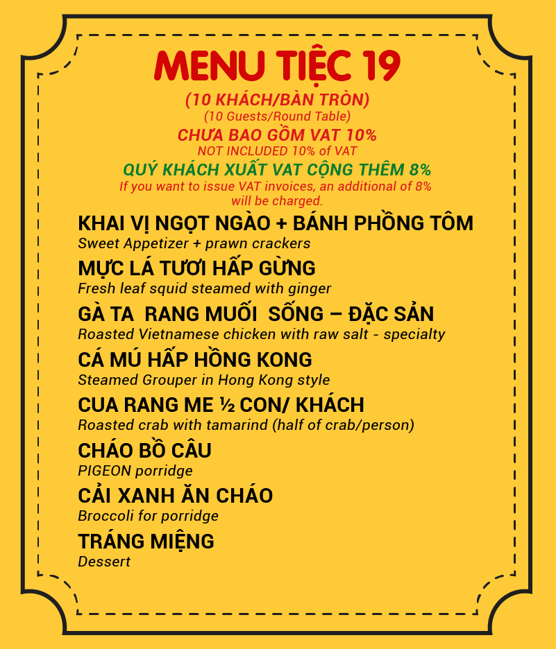 MENU TIỆC 19